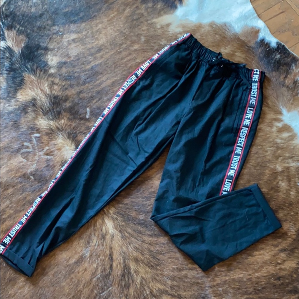 Black joggers.